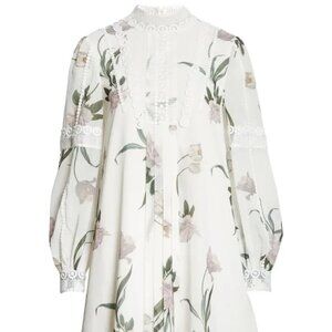 Ted Baker Leyora Long Sleeve Lace Dress in White Size